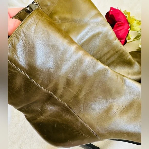 Charles David | Olive Stilleto Boots - Picture 6 of 12